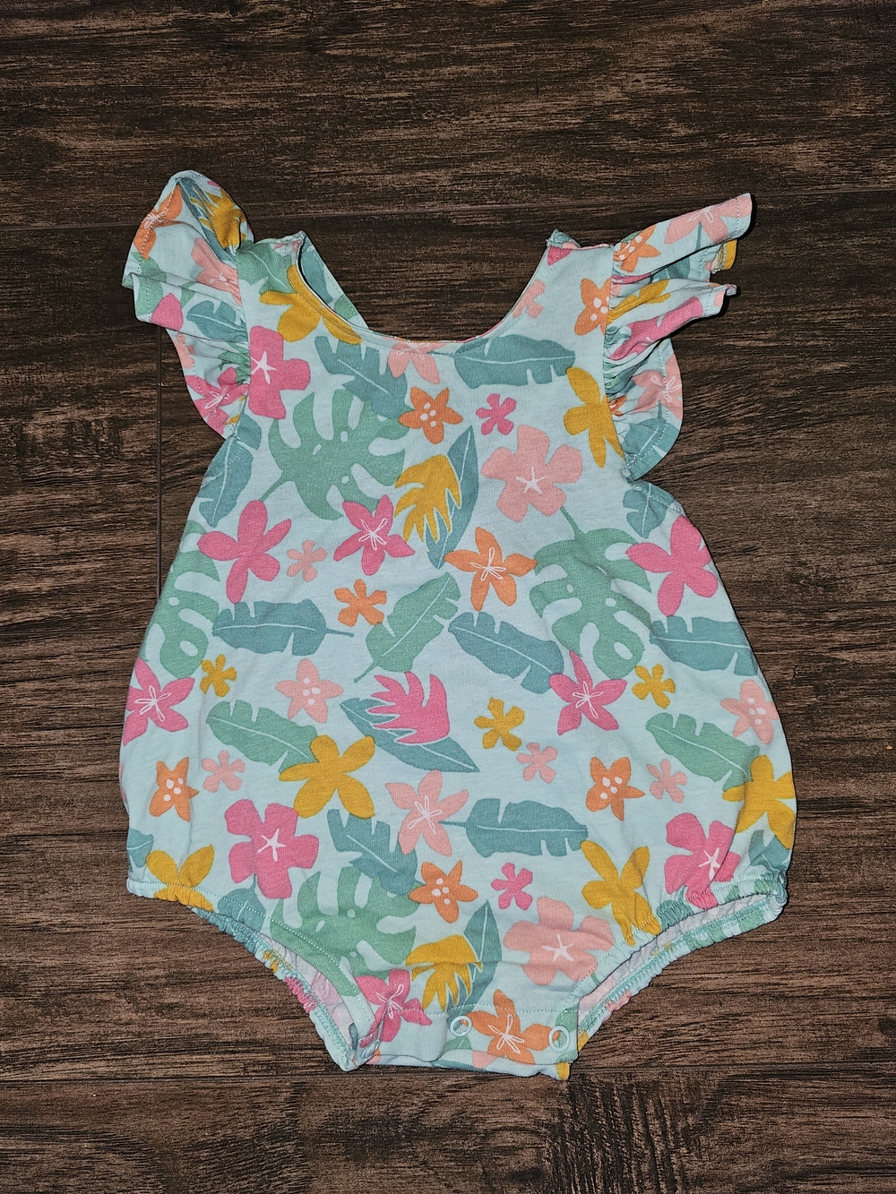 Okie Dokie Baby Girls Sleeveless Romper Floral 9M